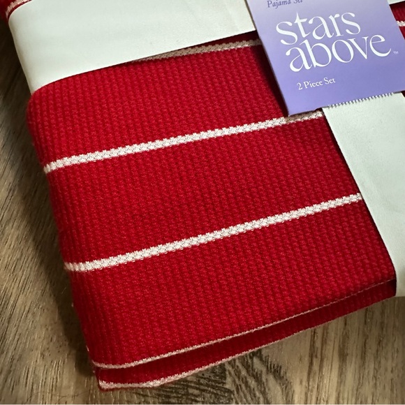 NWT!! Women’s Red Striped Thermal Pajama Set, Long Sleeves, Pants, Gift, Large - Picture 4 of 9